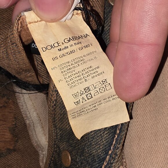 Dolce & Gabbana Jacket For Men Brown Tan Jean Cotton Made In Italy - Picture 11 of 11